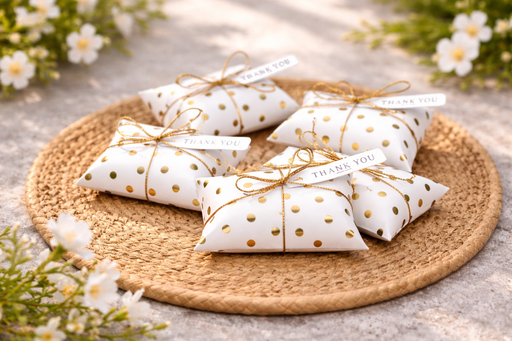 Golden Decorative Folding Paper pillow  Gift Boxes For Gifting Chocolates, Dryfruits Items - Fancy Decorative packaging In Marriage,Function, Birthday Packing, Engagement