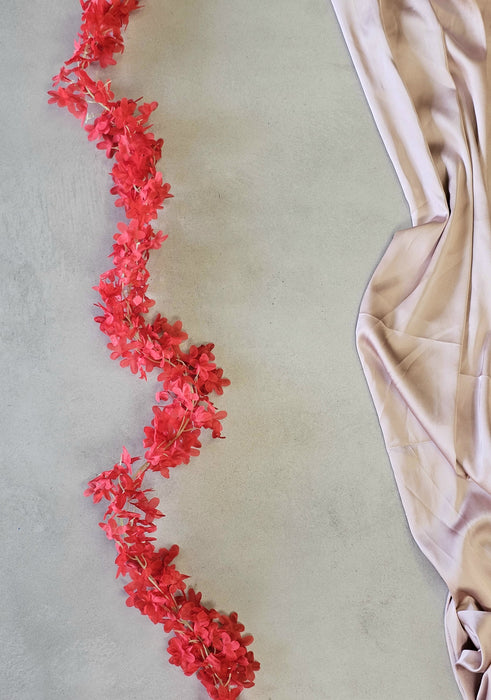 Artificial Ixora Flower Garlands, Wall Hanging decorative String Lines items for Anniversary Decoration, Home Decor, Pooja, Functions Decor (Small petals)