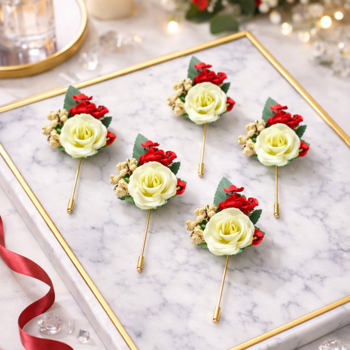 Offwhite Flower Brooch Pins for wedding decoration Wedding ceremony Brooch pin for wedding.