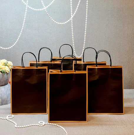 Large Size Black(27 X 32 X 11 cm) Paper Bags With Handle Gift Paper bag, Carry Bags, gift For Valentine Gifting, marriage Return Gifts, Birthday, Wedding, Party, Season's Greetings