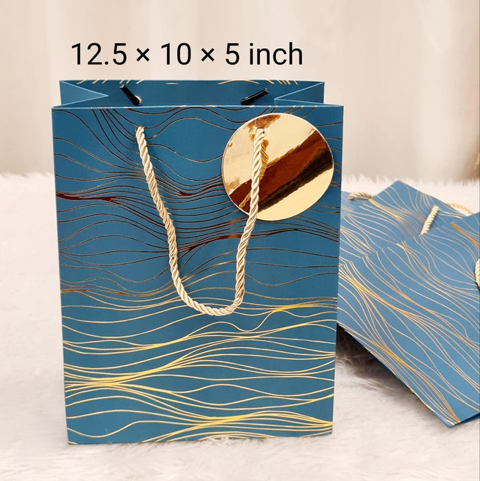 Random Colour Big Size Paper Bag With Handle 32 x 26 x 12 cm Gift Paper bag, Carry Bags, gift bag, gift for Birthday, gift for Festivals, Season's Greetings and other Events