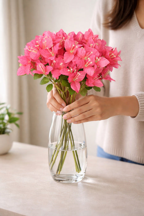 Artificial Bougainvillea Fake Flowers for Home Decor, Living Room, Balcony, Wedding Decoration, Decorative Bouquet, Craft Items, Gift Ideas, Table Centerpieces(Pack of 8)
