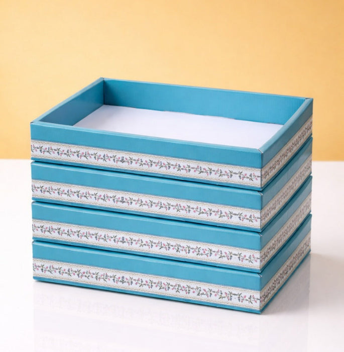 Multipurpose Decorative Viral Folding Paper Box (without net and Twister) Rectangle Cardboard Box DIY Tray for Gift Hamper, Gifting (Cardboard Folding Paper Box),Room Hamper,Wedding Hamper
