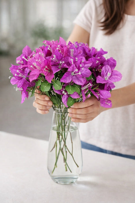 Artificial Bougainvillea Fake Flowers for Home Decor, Living Room, Balcony, Wedding Decoration, Decorative Bouquet, Craft Items, Gift Ideas, Table Centerpieces(Pack of 8)