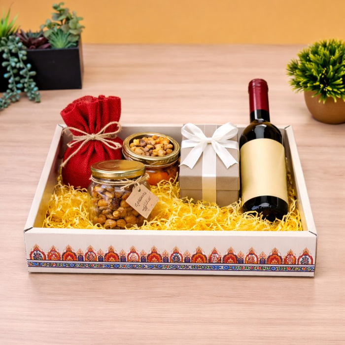 Multipurpose Decorative Viral Folding Paper Box (without net and Twister) Rectangle Cardboard Box DIY Tray for Gift Hamper, Gifting (Cardboard Folding Paper Box),Room Hamper,Wedding Hamper