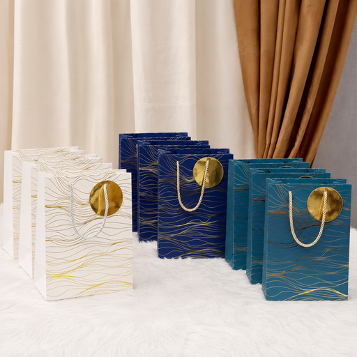 Random Colour Small Size Paper Bag With Handle 23 x 18 x 10 cm Gift Paper bag, Carry Bags, gift bag, gift for Birthday, gift for Festivals, Season's Greetings and other Events