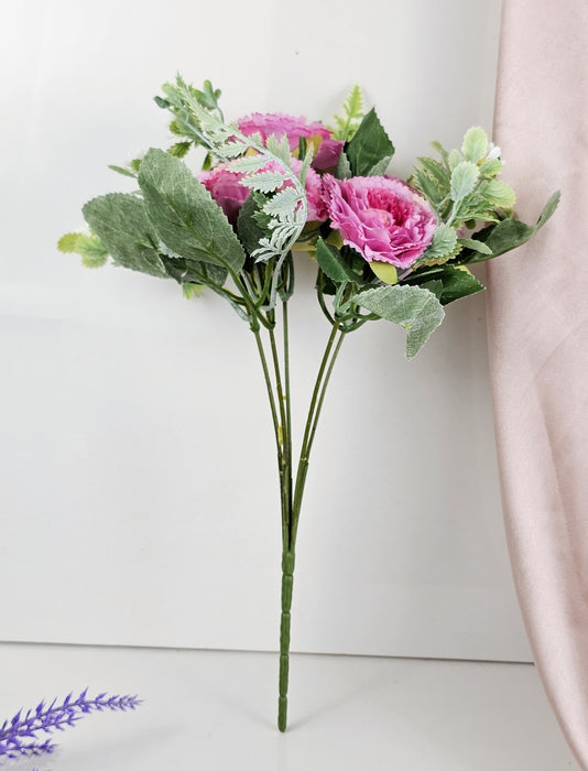 Carnation Sticks Artificial Flowers Bouquet Sticks for Gifting, Home Decor, Room,Bedroom, Living Room, Anniversary Decoration Diwali Decor(Material: Fabric) (Without Vase Pot)