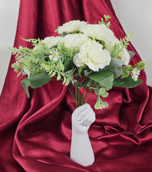 Carnation Sticks Artificial Flowers Bouquet Sticks for Gifting, Home Decor, Room,Bedroom, Living Room, Anniversary Decoration Diwali Decor(Material: Fabric) (Without Vase Pot)