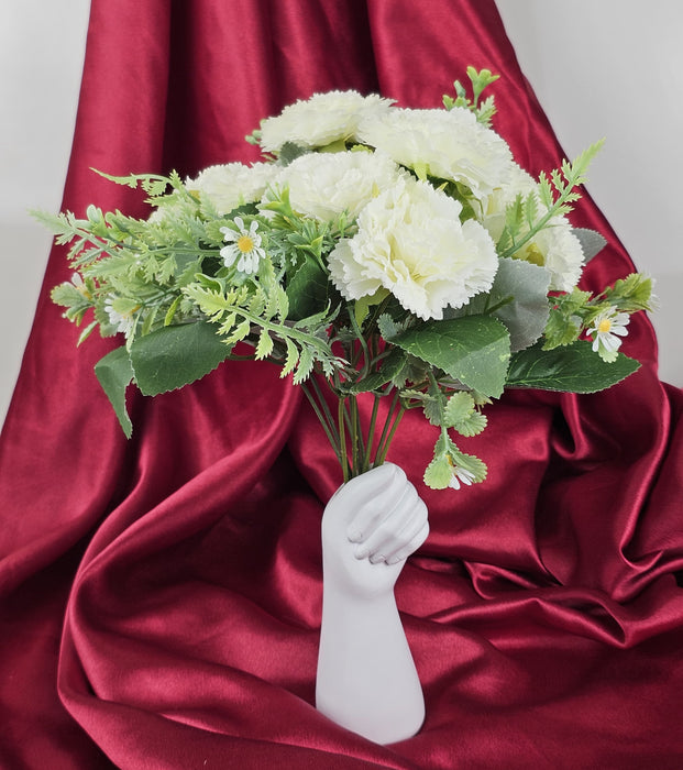 Carnation Sticks Artificial Flowers Bouquet Sticks for Gifting, Home Decor, Room,Bedroom, Living Room, Anniversary Decoration Diwali Decor(Material: Fabric) (Without Vase Pot)