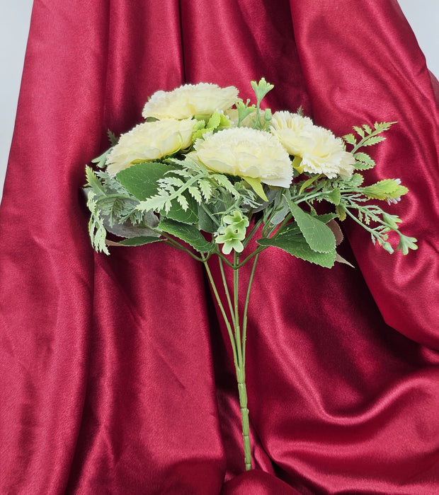 Carnation Sticks Artificial Flowers Bouquet Sticks for Gifting, Home Decor, Room,Bedroom, Living Room, Anniversary Decoration Diwali Decor(Material: Fabric) (Without Vase Pot)