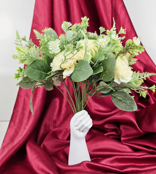 Carnation Sticks Artificial Flowers Bouquet Sticks for Gifting, Home Decor, Room,Bedroom, Living Room, Anniversary Decoration Diwali Decor(Material: Fabric) (Without Vase Pot)