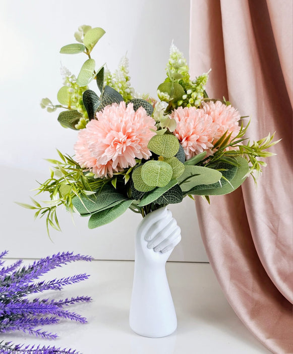Artificial Dahlia Fake Flowers Sticks Bunch Decorative Items for Gifting, Home, Room, Living Room, Table,Valentine's Day Decoration(Without Vase Pot)