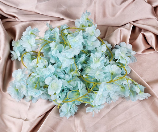 01 Double Layer Petals Artificial Wisteria Flower Line Garlands, Wall Hanging decorative String Lines items for Anniversary Decoration, Home Decor, Pooja, Functions