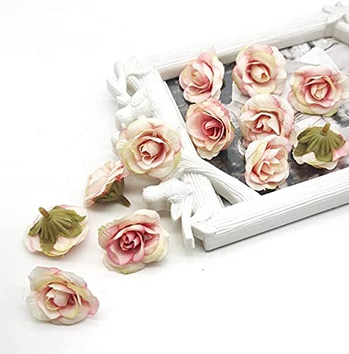 Artificial Small Rose Flowers Fake Fabric Head Rose Flowers For Home Decoration, Gift, Mandir Pooja Table, Cake Decor, Bouquet Making, Backdrop, DIY Art Craft, Diwali Items Material (4 cm)