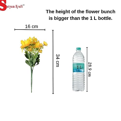 Sunflowers Stick for Home Decor, Room, Balcony, Welcoming Decoration Item, Realistic Look and Charming Flowers (Yellow)(Without Vase Pot)