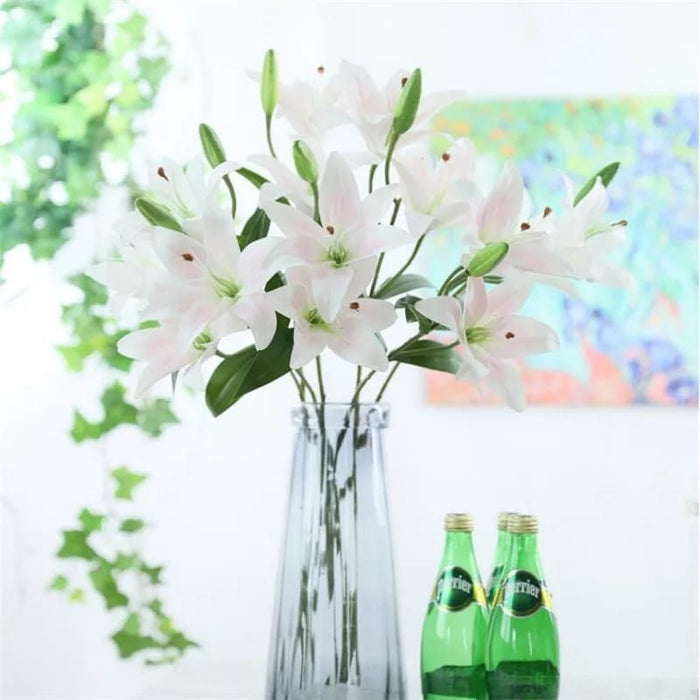 Head Lily Artificial Flowers Sticks for for Gifting, Home Decor  Petals Lily