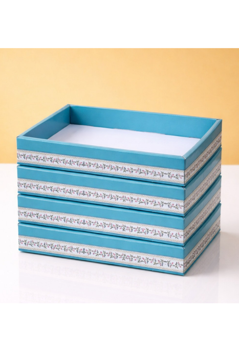 Multipurpose Decorative Viral Folding Paper Box (without net and Twister) Rectangle Cardboard Box DIY Tray for Gift Hamper, Gifting (Cardboard Folding Paper Box),Room Hamper,Wedding Hamper