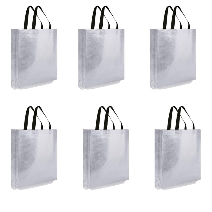 Small Size Non Woven Fabric Bag With Handle 21.5 x 22 cm Gift Paper bag, Carry Bags, gift bag, gift for Birthday, gift for Festivals, Season's Greetings and other Events(Silver)