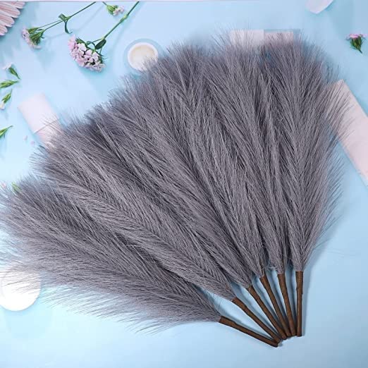 small Faux Pampas Grass Artificial Flowers Fake Flower for Home, Office, Bedroom, Balcony, Living Room, Table Decoration, Plants and Craft Items Corner