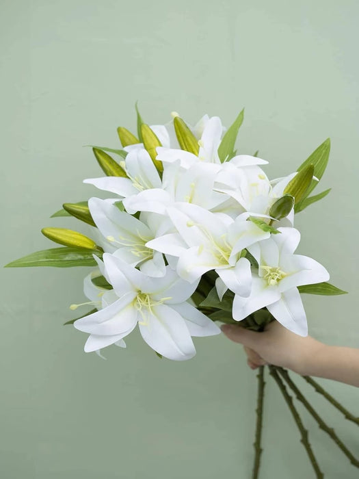 Head Lily Artificial Flowers Sticks for for Gifting, Home Decor  Petals Lily