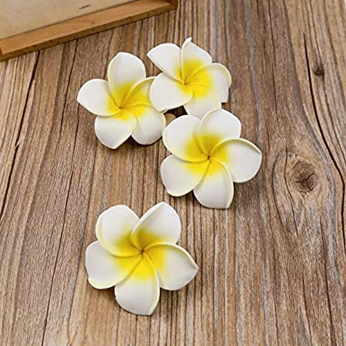 Artificial Big Fake Foam Hawaii Beach Water Floating Flowers for Decoration, Pooja Thali. Festival & Events, Home, Table, Bedroom, Pooja Room, DIY Craft (White)