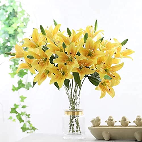 Head Lily Artificial Flowers Sticks for for Gifting, Home Decor  Petals Lily