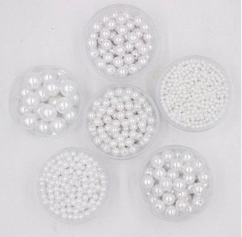 Artificial White Moti (10 mm) Pearls Beads for artificial jewellery making, Earring , Necklace , Bracelet Set for Girls and Women, beading, crafting, scrap booking and hand embroidery materials DIY Jewellery (1200 Pieces)