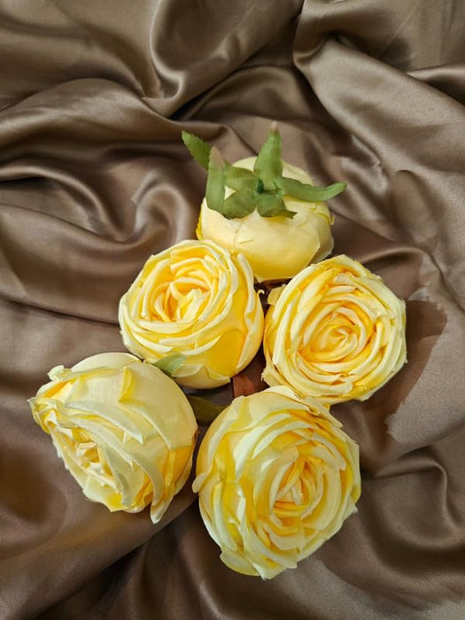 Artificial Flower Persian Buttercup Rose Flowers Head for Gifting, Home, Mandir Pooja Table, Cake Decor, Bouquet Making, Backdrop, DIY Art Craft (Pack of 12)