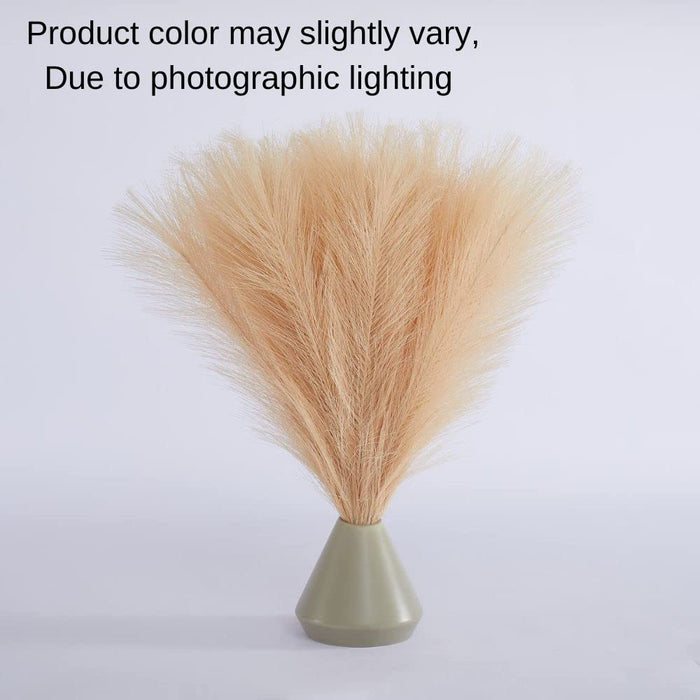 small Faux Pampas Grass Artificial Flowers Fake Flower for Home, Office, Bedroom, Balcony, Living Room, Table Decoration, Plants and Craft Items Corner