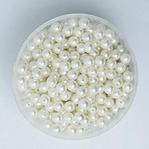 Moti (Off-White) (6 mm) Pearl, Crafts Artificial Pearl Beads for Beading DIY Jewellery
