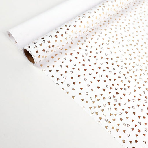 Roll (3 meters) White & Golden Premium Design Gift Wrapping Roll Gift for Him/Her, Mother's Day, gift Packing Sheets Decorative Romantic Gift Wrap for Birthday, Anniversary, Wedding, Return Gifts, book Cover, Packaging material, Craft, kids