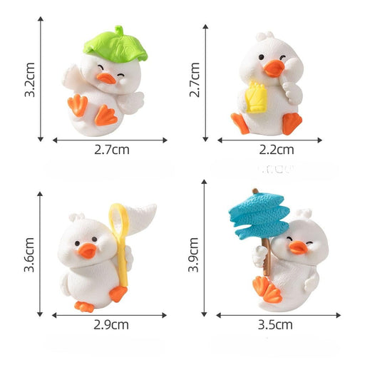 Duck Miniatures Decoration Gifts for Home Decor, Indoor Or Outdoor Garden, Car Dashboard, Office Desk & diwali decoeation - Resin (Multicolor) (White)