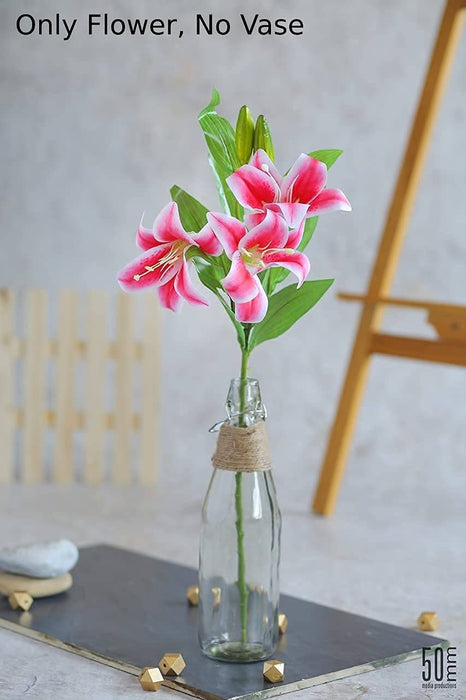 Head Lily Artificial Flowers Sticks for for Gifting, Home Decor  Petals Lily