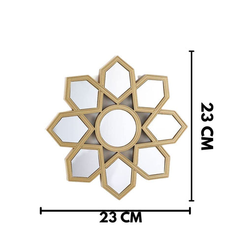 Fiber Wall Mirror Hanging, 8 Corner Shape Acrylic Frame for Home Décor with Hook for Hanging On Walls for Christmas Decorations (Brown) (Pack of 1, Round, Framed)