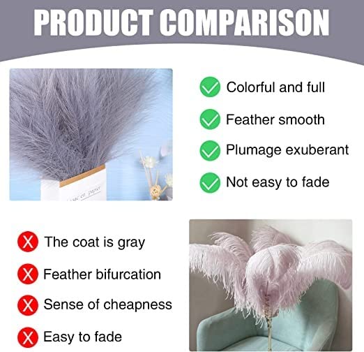 small Faux Pampas Grass Artificial Flowers Fake Flower for Home, Office, Bedroom, Balcony, Living Room, Table Decoration, Plants and Craft Items Corner