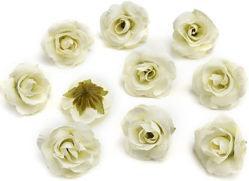 Artificial Small Rose Flowers Fake Fabric Head Rose Flowers For Home Decoration, Gift, Mandir Pooja Table, Cake Decor, Bouquet Making, Backdrop, DIY Art Craft, Diwali Items Material (4 cm)