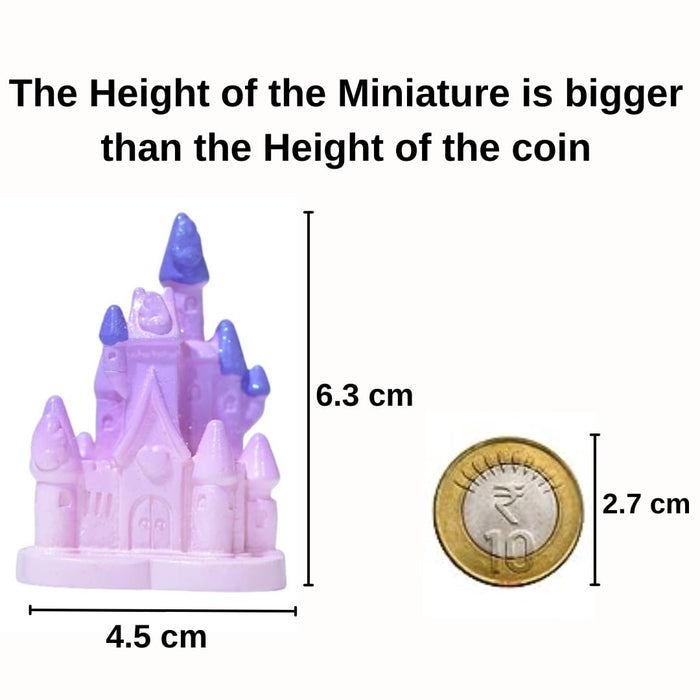 Miniature Castle Figurines | Fairy Tale Theme Decorative Showpieces for Home, Garden, Office, Desk, Cake Decoration & Gifting (Multicolour, Resin)