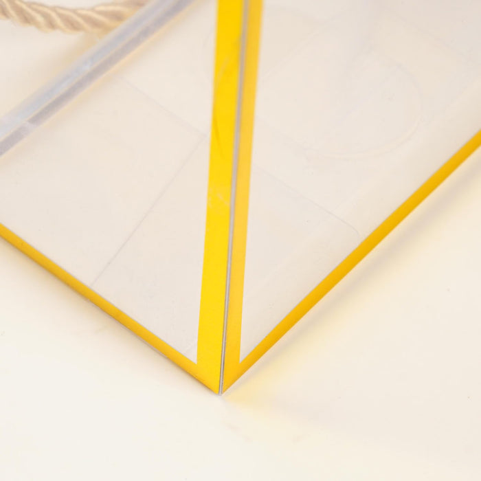 Clear Transparent Gift Box with Frame and Rope Handle for Hampers, Wedding Gifts, Return Gifts, Chocolates, Dry Fruits, Cosmetics, Baby Shower, Festive Gifting & Premium Gift Packaging (12 cm x 12 cm x 12 cm)