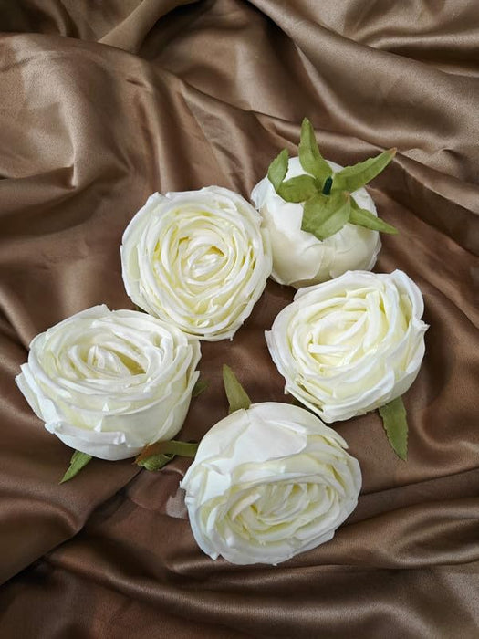 Artificial Flower Persian Buttercup Rose Flowers Head for Gifting, Home, Mandir Pooja Table, Cake Decor, Bouquet Making, Backdrop, DIY Art Craft (Pack of 12)