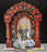 3D Look Foldable Wooden Mandap Backdrop | Peacock & Floral Design | Ganesh Chaturthi, Janmashtami, Durga Pujo, Navratri & Diwali Home Temple Decor