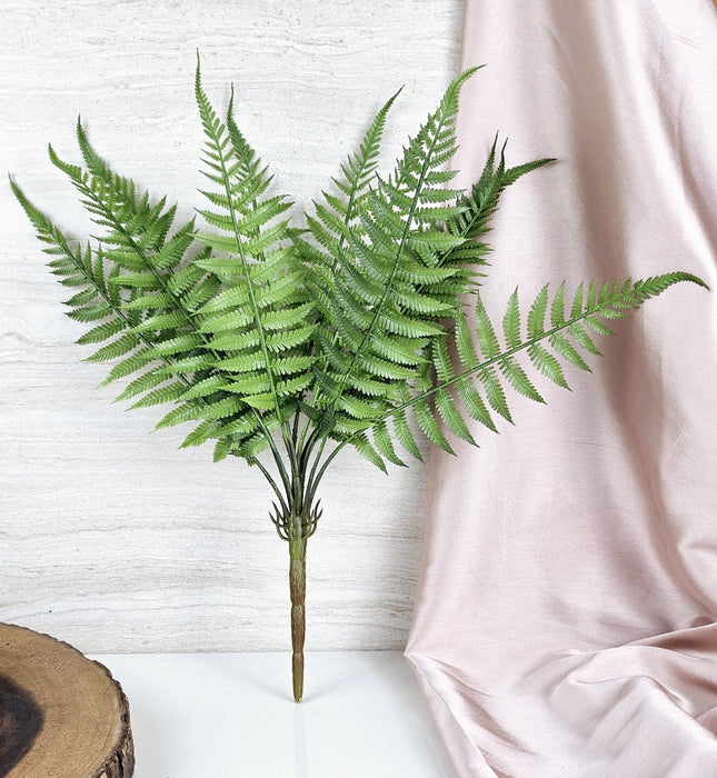 Artificial Flower Fren Bunch Leaves for Gifting, Home Decor, Balcony, Office, Bedroom, Living Room Decor, Raksha Bandhan (1 Bunch,Green,PVC) (36 cm) (without Vase)