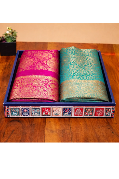 Multipurpose Decorative Viral Folding Paper Box (without net and Twister) Rectangle Cardboard Box DIY Tray for Gift Hamper, Gifting (Cardboard Folding Paper Box),Room Hamper,Wedding Hamper