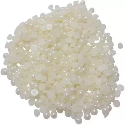 Half White Moti Pearls Beads for Jewellery Making, Necklace,Nail decor, Bracelet Set for Beading, Crafting, Scrap Booking and Hand Embroidery Materials (5 mm)(White)