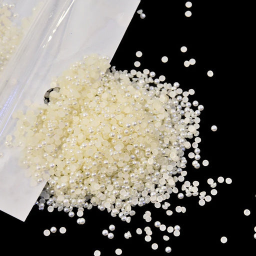 Half OffWhite Moti Pearls Beads for Jewellery Making, Necklace, Nail decor, Bracelet Set for Beading, Crafting, Scrap Booking and Hand Embroidery Materials (5 mm)(Off-White)