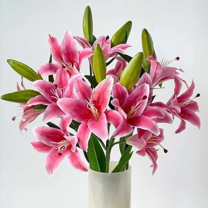 Head Lily Artificial Flowers Sticks for for Gifting, Home Decor  Petals Lily