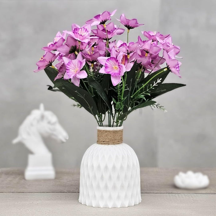 Artificial Dahlia Peony Flowers for Home, Office, Bedroom, Living Room, Events, Birthdays, Festivals & Gifting (Fabric, Without Vase)