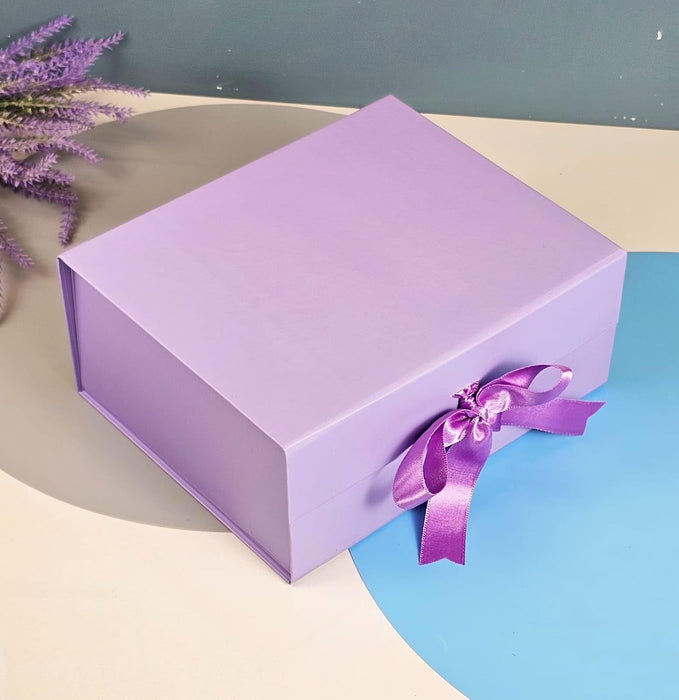 Collapsible Magnetic Gift Box with Satin Ribbon | Premium Folding Rigid Cardboard Box for Gift Hampers, Wedding, Valentine & Multipurpose Packaging