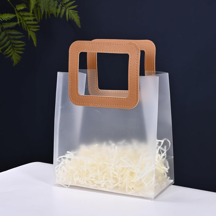 Transparent Gift Bag with Leather Handle | Premium Hamper & Return Gift Bag | 3 Sizes Available