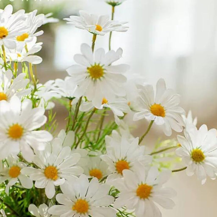 Artificial Daisy Sunflowers for Home Decor, Office, Living Room, Balcony, Wedding & Gifting | Realistic Faux Flower (Only Flower, No Vase)