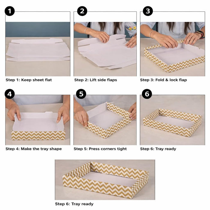 Multipurpose Decorative Folding Paper Box Net Rectangle Cardboard Box with Net DIY Tray for Gift Hamper, Gifting (Cardboard Folding Paper Box),Room Hamper,Wedding Hamper